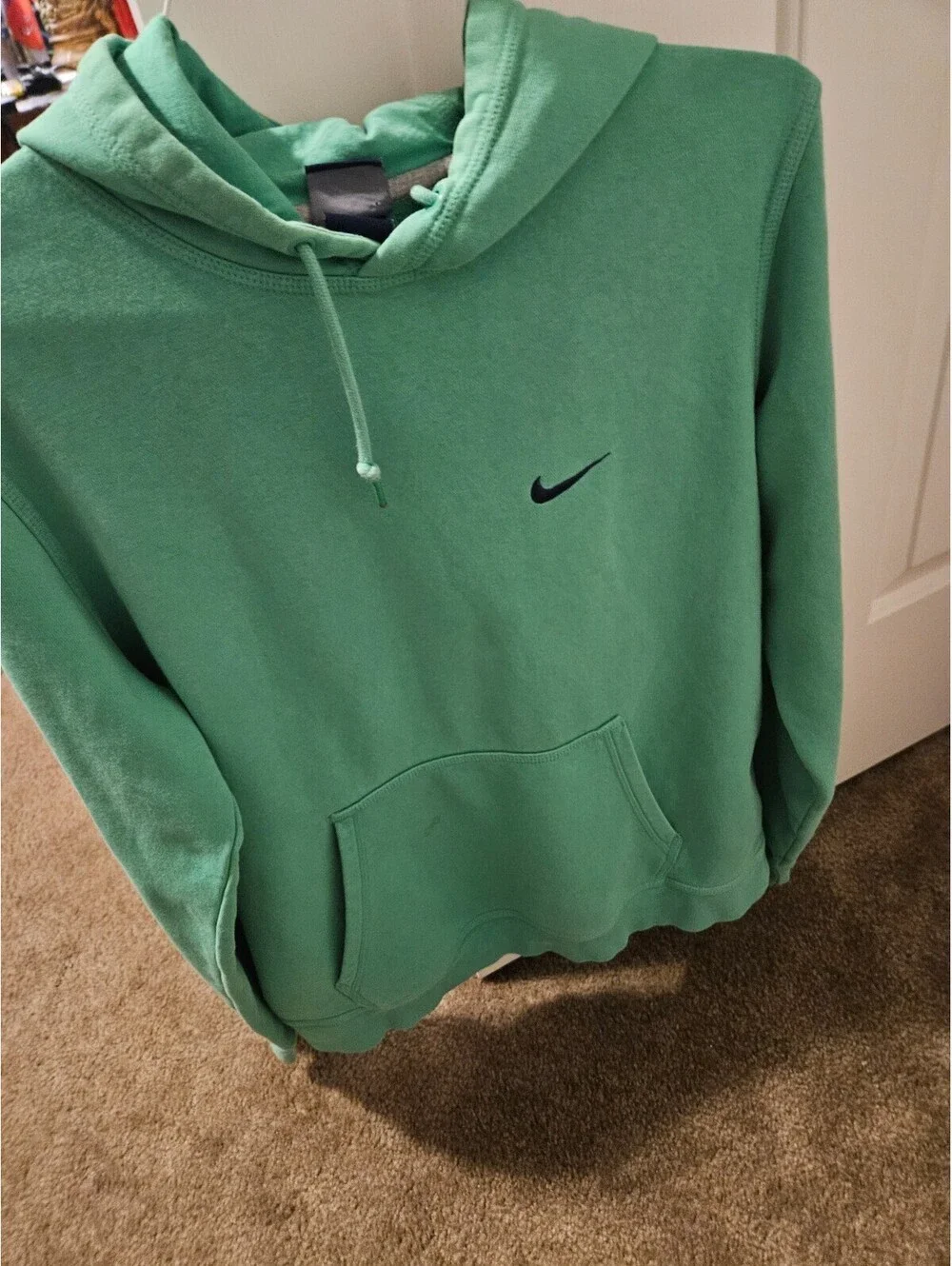 Nike Pullover Green Hoodie Nike Swoosh Logo Men's Size L Long Sleeve Sweatshirt